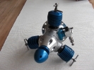 3-Zylinder-Modellsternmotor türkis